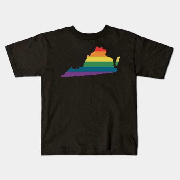 Virginia State Rainbow Kids T-Shirt by n23tees